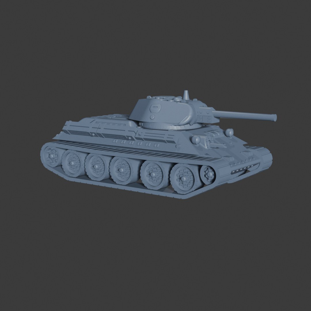 Europa em Chamas - Tanque URSS T-34 76mm, vista direita