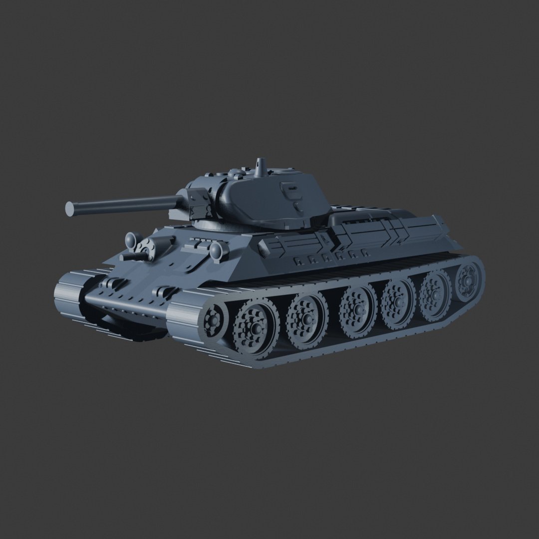 Europa em Chamas - Tanque URSS T-34 76mm, vista esquerda