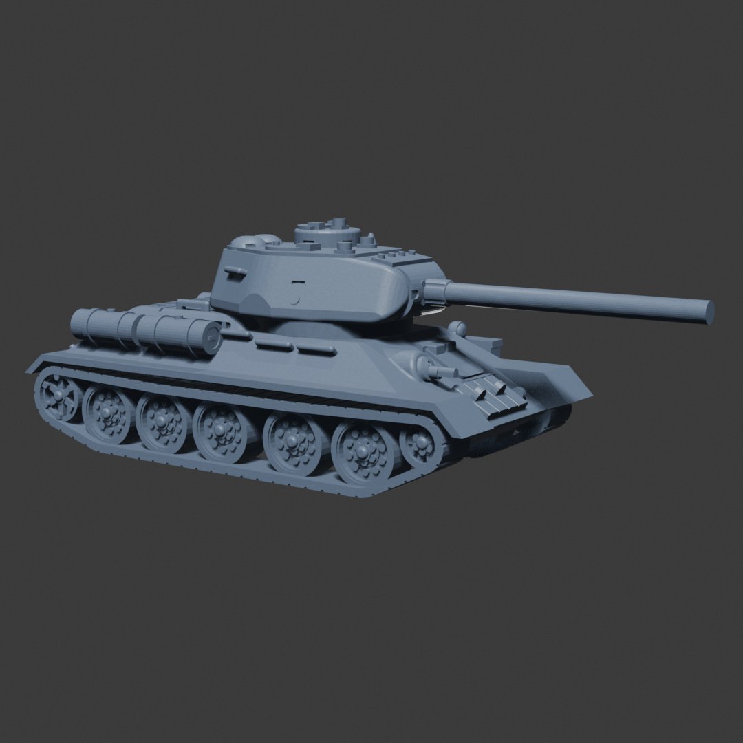 Europa em Chamas - Tanque URSS T-34 85mm, vista direita