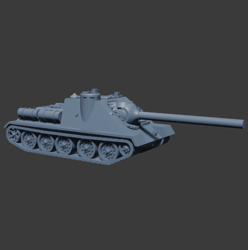 Europa em Chamas - Tanque URSS SU-100, vista direita