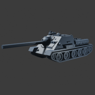 Europa em Chamas - Tanque URSS SU-100, vista esquerda