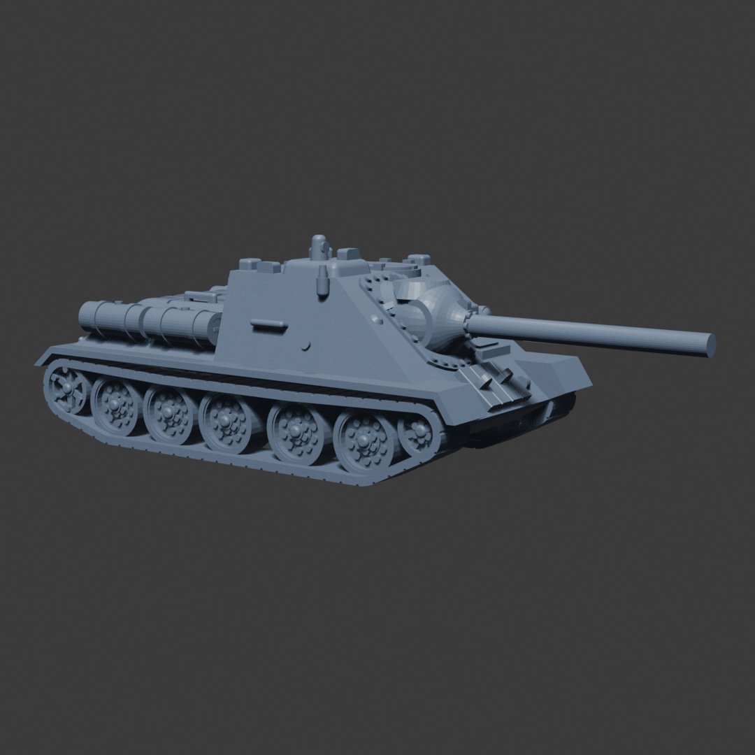 Europa em Chamas - Tanque URSS SU-85, vista direita