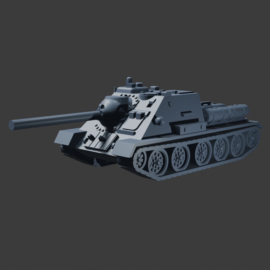 Europa em Chamas - Tanque URSS SU-85, vista esquerda